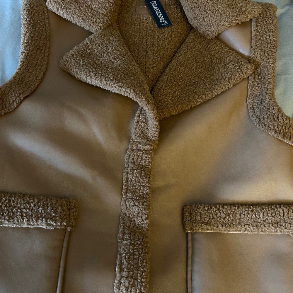 BlankNYC Sherpa and Faux Leather Vest